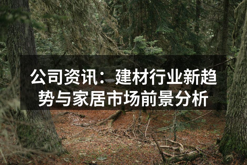 公司资讯：建材行业新趋势与家居市场前景分析